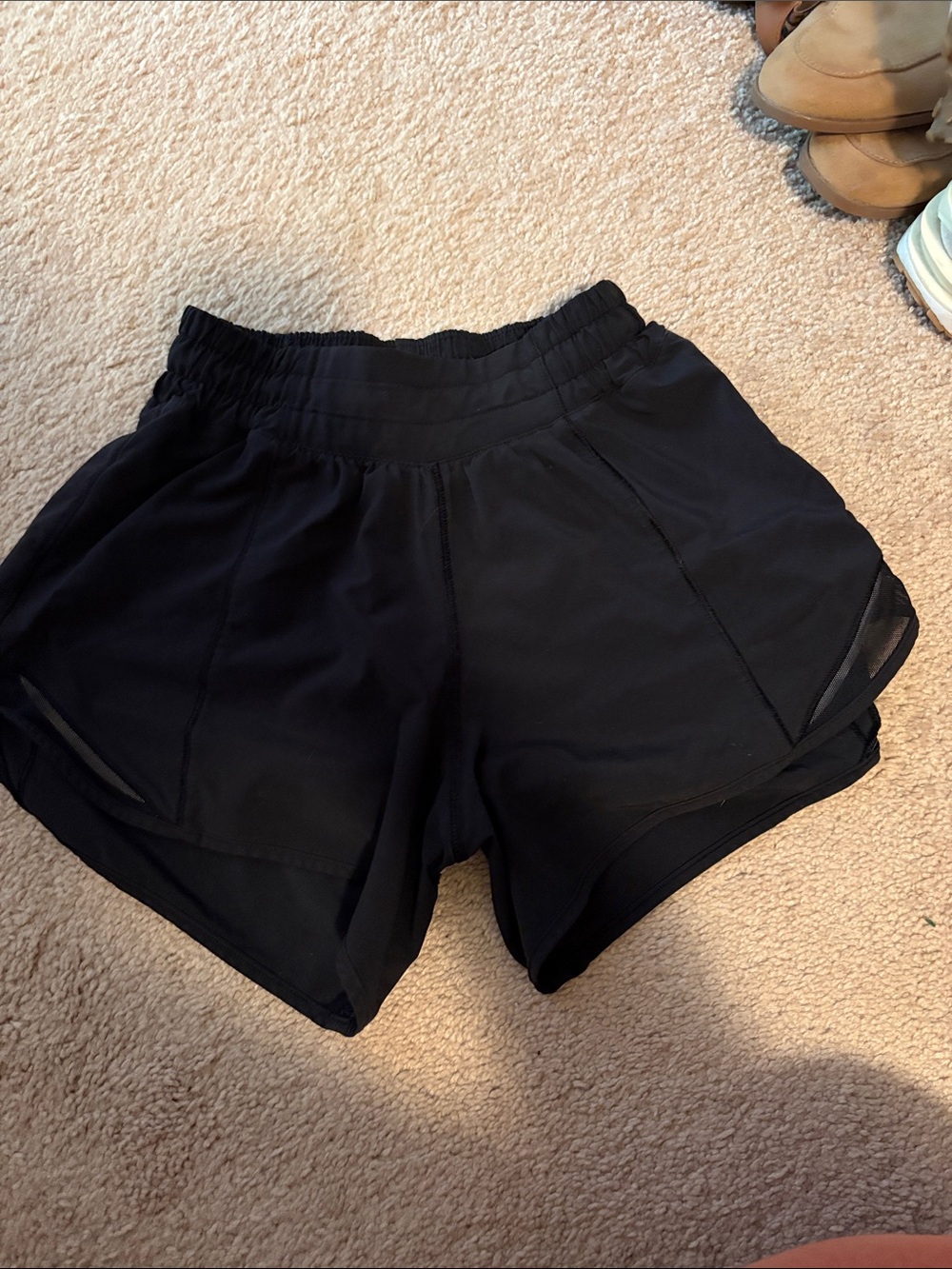 lululemon athletica Black Women's Running Shorts with Mesh Details